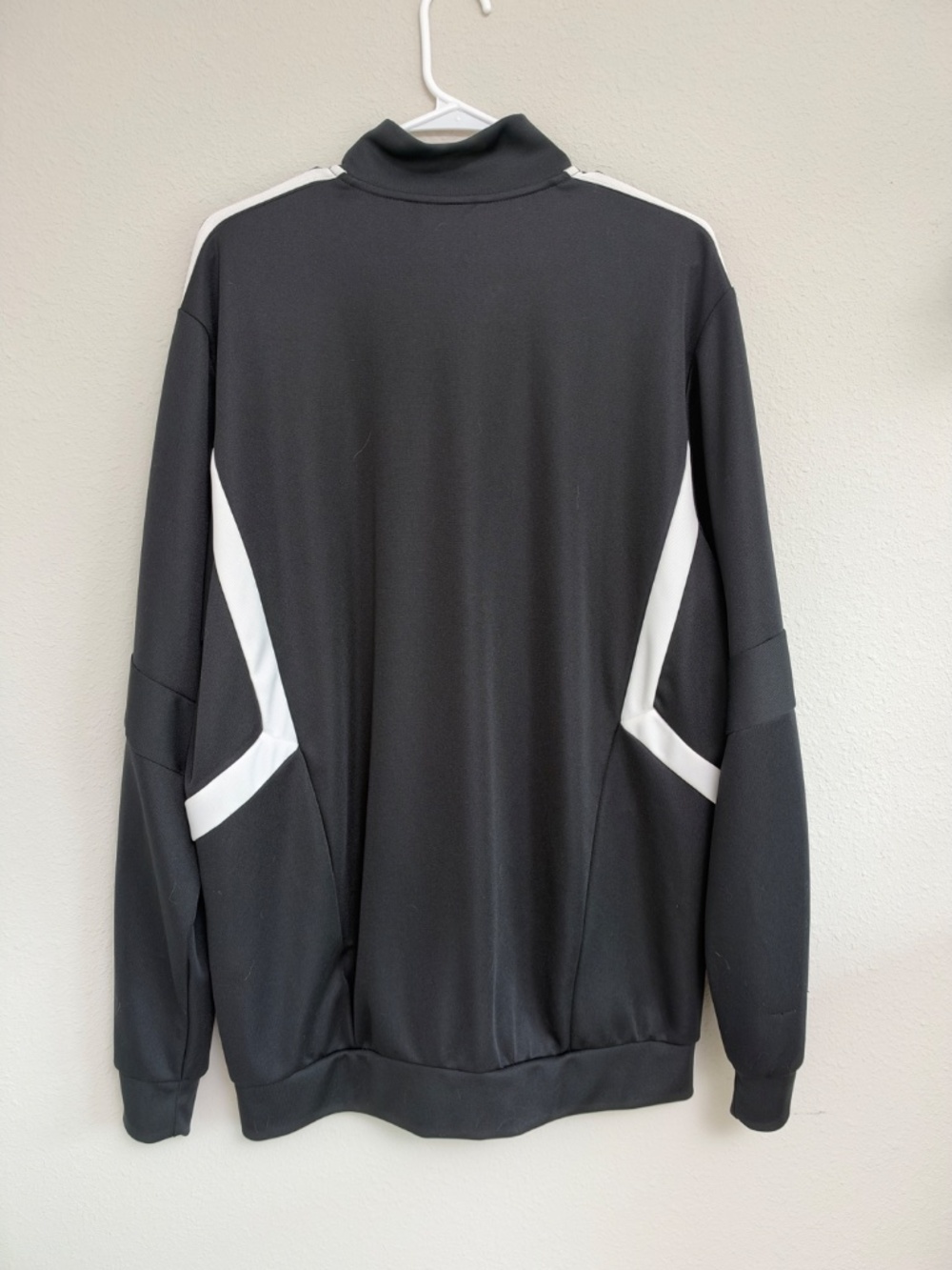 Adidas Men's XL Black White 3 Stripe Climalite Full Zip Track Jacket - Picture 6 of 8